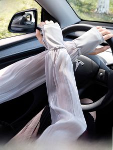 Miiow | Womens Ice Silk Sun Protection Sleeve Covers Lightweight Breathable Summer Gloves UV Protection UPF80+ Ultra-Thin Cooling Gloves