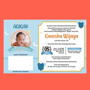 100pcs 50pcs Undangan AQIQAH MINI (A6)