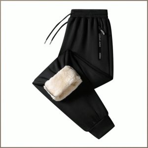 กางเกงวอร์มผู้ชาย กางเกงกีฬา กางเกงทรงตรง แฟชั่น กันลมและกันหนาว บวกกํามะหยี่ บางและเบา กางเกงลําลอง