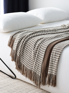 Nordic Entry Lux Style Blanket Knitted Sofa Decorative Blanket Air Conditioning Blanket Minimalist Style Extended Bed Runner Towel
