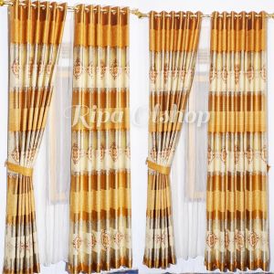 Gorden Blackout Import Lebar 130 Tinggi 230 Motif Printing Batik Lembut Tebal Model Smokring