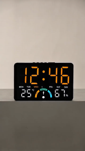 GH 9007 Alarm Clock Temperature Humidity LED Large Screen Hanging Multifunctional for Home