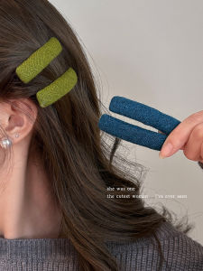 Retro Solid Color Fabric Hair Clips Side Bangs BB Pins Hair Accessories for Women Autumn Winter Hair Decorations