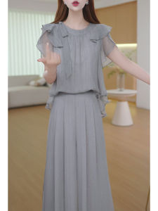 GUBODUO | Casual Business Light Short Sleeve Two-piece Suit with Flare Pants