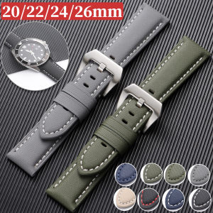 Nylon Leather for Panerai Watch Strap 20mm 22mm 24mm 26mm Men Woman Bracelet for Seiko Watch Band Business Soft Black Wrist Belt