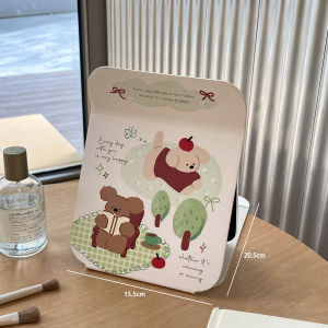 Portable Folding Makeup Mirror Desktop Office Student Dormitory Compact Travel Handy Flip Cover Dressing Table Small Mirror