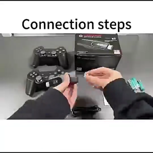 K8 Game Stick 40000 Games Classic TV Game Console Set 2 Controllers & Stick 4K HD Built-In 3D PSP