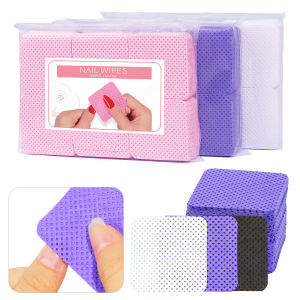 300pcs/Pack Lint-free Nail Polish Remover Napkin Colorful Cotton Wipes Paper Pads UV Gel Non Woven Nail Pads Cleaner Paper Pad