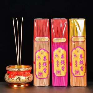 400Pcs 金钱卷 卷钱香 香 佛香 少烟檀香 拜神香 礼佛首选 Money Roll Incense Smokeless Natural Joss Sticks Incense Stick 32cm Incense Sandalwood Home Fragrance Gulungan Duit