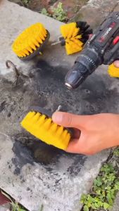 Mesin Bor Adaptor Mata Sikat 3Pcs Bulu Pembersih Kerak Wajan Kompor Teflon Scrubbers Brush