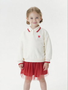 Marc&Janie | Polo Collar Soft Girls Sweatshirt
