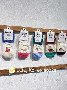 In Stock South Korea Dongdaemun Summer New Cartoon Low Cut Thin Womens Low-Cut Liners Socks Non Slip Silicone Tight Cotton Socks