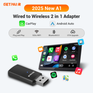 GetPairr Wireless CarPlay Dongle Android Auto Mini Adapter Plug And Play WiFi Fast Connect Universal For Cars with Wired Carplay