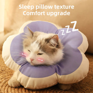 HOOPET | HOOPRT Cat Flower Elizabeth Cotton Neck Pet Collar Adjustable Anti-Bite Surgery Cute Solar Flower Neck Cone Beauty Head Cover