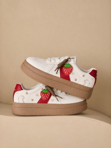 Josiny | Fashionable Red Ladies Trainers with Thick Soles