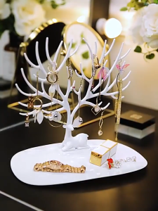 【Vinnatsu】Rak Display Perhiasan Wanita Bentuk Tanduk Rusa Tempat Penyimpanan Kalung Cincin / Rak Organizer Perhiasan Multifungsi Rak Gantung Anting Liontin Gelang Aksesoris