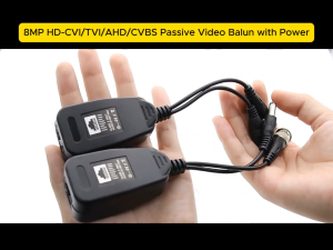 8MP HD-CVI/TVI/AHD/CVBS Passive Video Balun with Power Connector and RJ45 UTP CAT5/CAT5e/CAT6