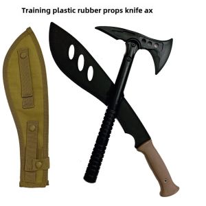 Artificial Nepal Dog Head Knife Rubber Soft Knife Tactical Knife Field Training Props Knife Drill Axe without Cutting Blade
