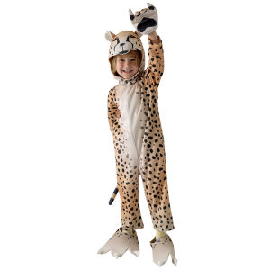 Kids Animal Cheetah Leopard Costume for Girls and Boys Halloween Christmas Cosplay 3-14 Years