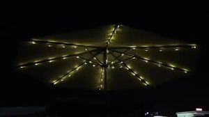 pdq | LED String Lights Patio Umbrella Lights 8 Lighting Mode with Remote Control Lights Solar Operated Outdoor for Patio Camping Tent