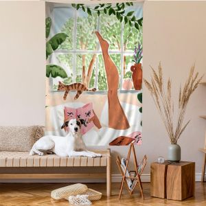 VIKAMA Mùa Hè Nhiệt Đới Màu Nước Nghệ Thuật Polyester Tấm Thảm Cho Bể Bơi Kỳ Nghỉ Mori Garden Phong Cách Scandinavia Trang Trí Phòng Khách Có Thể Giặt Bằng Máy