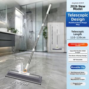 Joybos | Dual-Sided Broom and Squeegee for Bathroom & Glass Cleaning Adjustable Length