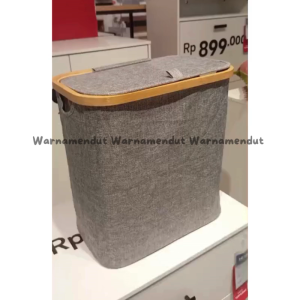 Keranjang LaundKeranjang Laundry Kotak Penyimpanan Bisa Dilipat Hemat Tempat Dengan Tutup Bahan Bambu uk 40x25x42cm LEVY WMO IF6537