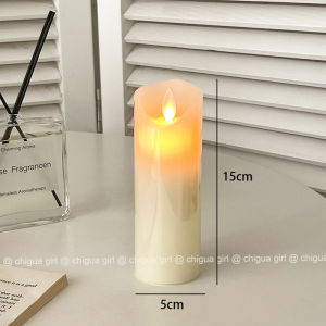 เทียน LED จำลองพร้อมไฟฟ้าสีเทาที่สับสนสำหรับตกแต่งบรรยากาศ เครื่องประดับตกแต่งสำหรับการถ่ายภาพ เทียนไม่มีควันสำหรับงานเลี้ยงอาหารเย็น