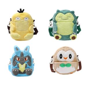 Gengar Mimikyu Snorlax Rowlet Lucario Charmander Plush Backpack Anime Shoulder Bag Doll Toys Stuffed Animals Cartoon Decoration