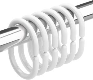 12 Packs C-Shape Shower Curtain Hooks Rings Plastic Shower Curtain Hooks for Bathroom Shower Rod Window Curtains Hanger