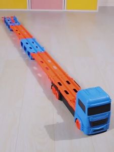 Mainan Anak Mobil Truck Container Track 1.6m dan 6pcs Mobil