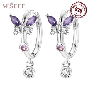 MISEFF S925 Sterling Silver Earring Exquisite Insect Elegant Butterfly Bee Earring Original Jewelry Birthday Gifts For Women