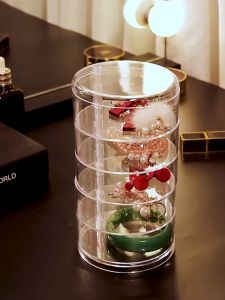Hair Clip Organizer Storage Box Makeup Cosmetic for Brooch Earring Hair Clip Ring Rotating