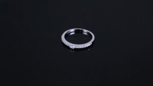 JewelryPalace Moissanite GRA D Color Half Eternity 0.45ct Solid 925 Sterling Silver Wedding Engagement Ring for Women Luxury Jewelry