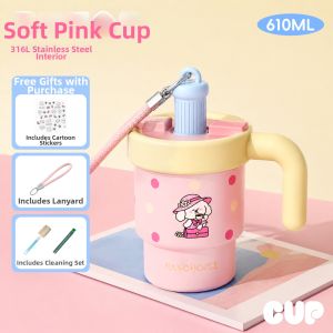 PAKCHOICE | Aesthetic Straw Portable Insulated Cup Large Capacity
