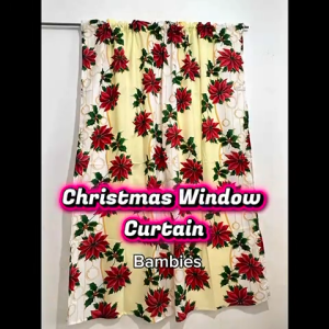 CHRISTMAS WINDOW DOOR CURTAIN /GEENA FABRIC TELA PO ETO