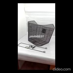 Steel Black Hitam 33cm Bicycle Front Old Style Basket with Hook Hanging Multi-Purpose Adult Bike Bakul Extra Besar untuk Basikal Budak Dewasa Gantung Depan