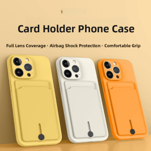 Silicone Phone Case with Card Slot Integrated Design Female Style Compatible with  15 14 pro Max 13 12 And 11 SE Door Access Card