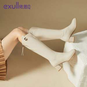 Giày Bốt Cao Đến Đầu Gối Lót Lông Cừu Cho Nữ Mùa Đông Mới C-kẹp Da Nhỏ Cao Đến Đầu Gối Giày Bốt Thời Trang