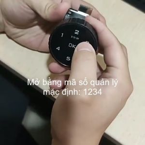 Khóa điện tử chạy pin sạc dùng khóa tủ ngăn kéo bàn mặt tròn 6 số dễ dàng thay đổi mã số
