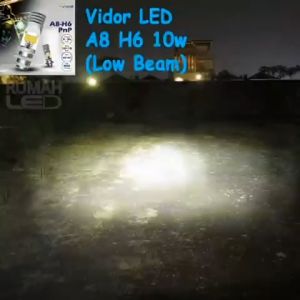 Lampu LED Depan Vidor A8 H6 10+10 Watt LED Matic Bebek AC DC Universal