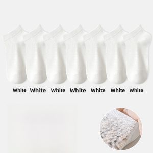 Miiow | White Womens Short Socks Breathable Thin Antibacterial Sweat Absorbent Boat Socks MiiOW Cat Person Summer New Arrival 2025