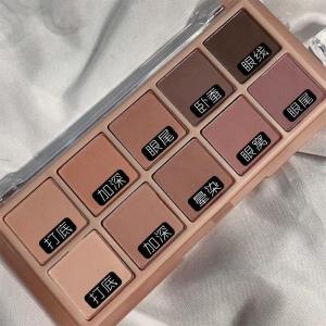 Matte Ten Colors Eyeshadow Palette  Niche Brand New 2023 Popular Cement Color Milk Tea Color New Arrival KWHYR