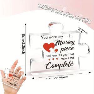 CIFbuy | CIFBUY Cá Nhân Hóa Cặp Đôi Câu Đố Hình Dạng Acrylic Plaque Sáng Tạo Trang Trí Nhà Nghệ Thuật Treo Tường Quà Tặng Sinh Nhật Cho Anh Ấy Hoặc Cô Ấy