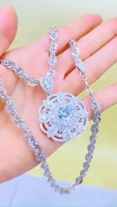 Dây chuyền bạc xi bạch kim nam nữ xoắn tròn chạm 7li Mặt dây chuyền bạc kiểu vip chủ 10li mà vàng trắng đẹp Vòng cổ bạc mạ vàng trắng thiết kế sang trọng và đẳng cấp Dây chuyền xoắn 45-55cm bạc thật 950 - KIM LỘC PHÁT DX