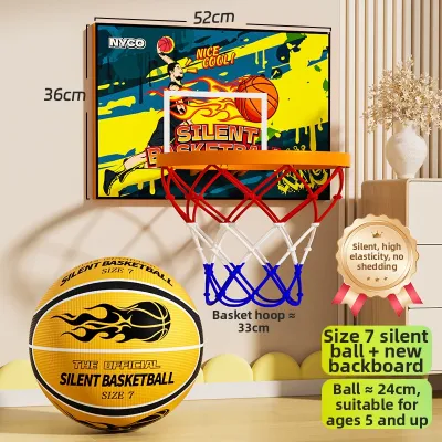 Silent Quiet Indoor Kids Basketball Hoop Easy Mount Wall
