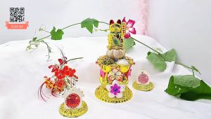 Bông Tỏi Ông Địa Ngũ Hành Mèo Thần Tài - TỎI CÁT TƯỜNG