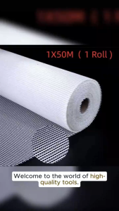 1M*120M Fibermesh waterproof net Wall Repair Net100gsm Fiberglass net (roll) Wall Crack Resistant Mesh Insulation Crack resistance Reinforcement