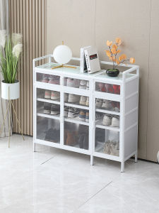 Transparent Shoe Cabinet Outdoor Waterproof and Sun Protection Indoor Balcony Corridor Home Doorway Large Capacity Aluminum Alloy Shoe Cabinet Simple