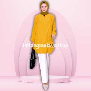 Blouse Polos Viscose Jumbo Mustard Muda